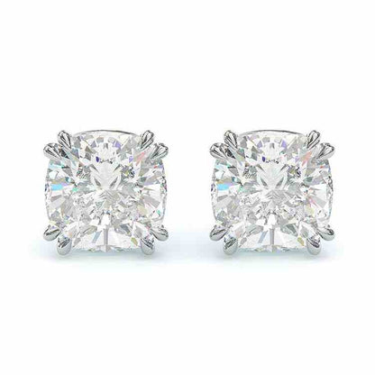 Jzora Handmade Cushion Cut  Created Diamond  Earrings