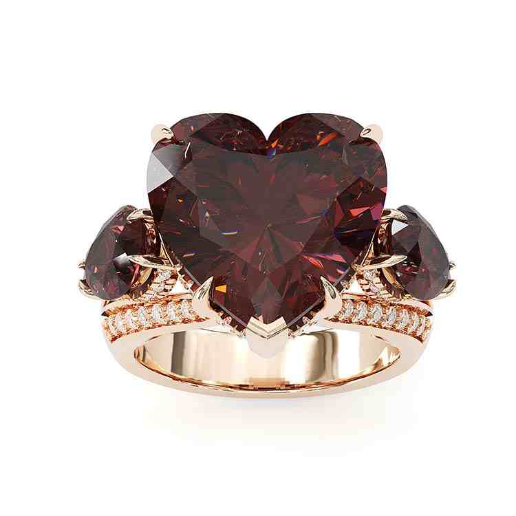 Jzora handmade white heart cut sterling silver diamond engagement ring