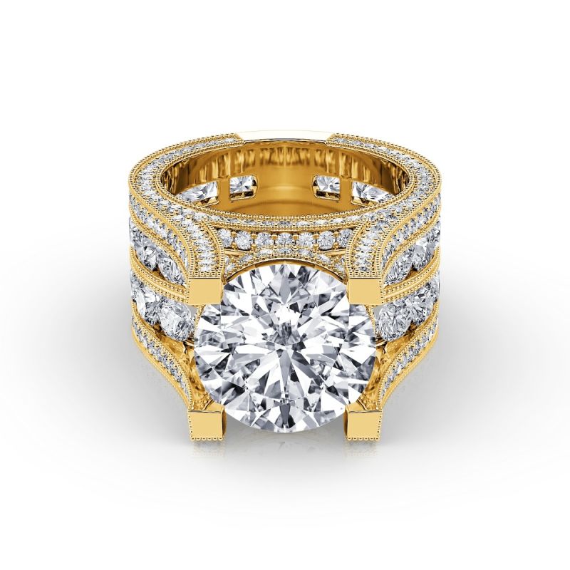 Jzora handmade 5ct brilliant round created diamond sterling silver engagement ring