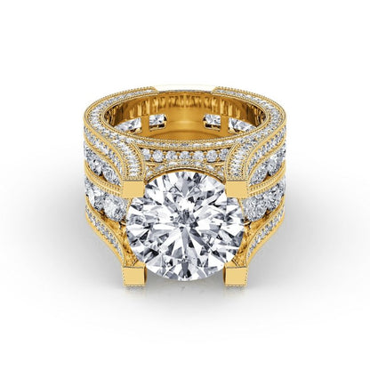 Jzora handmade 5ct brilliant round created diamond sterling silver engagement ring