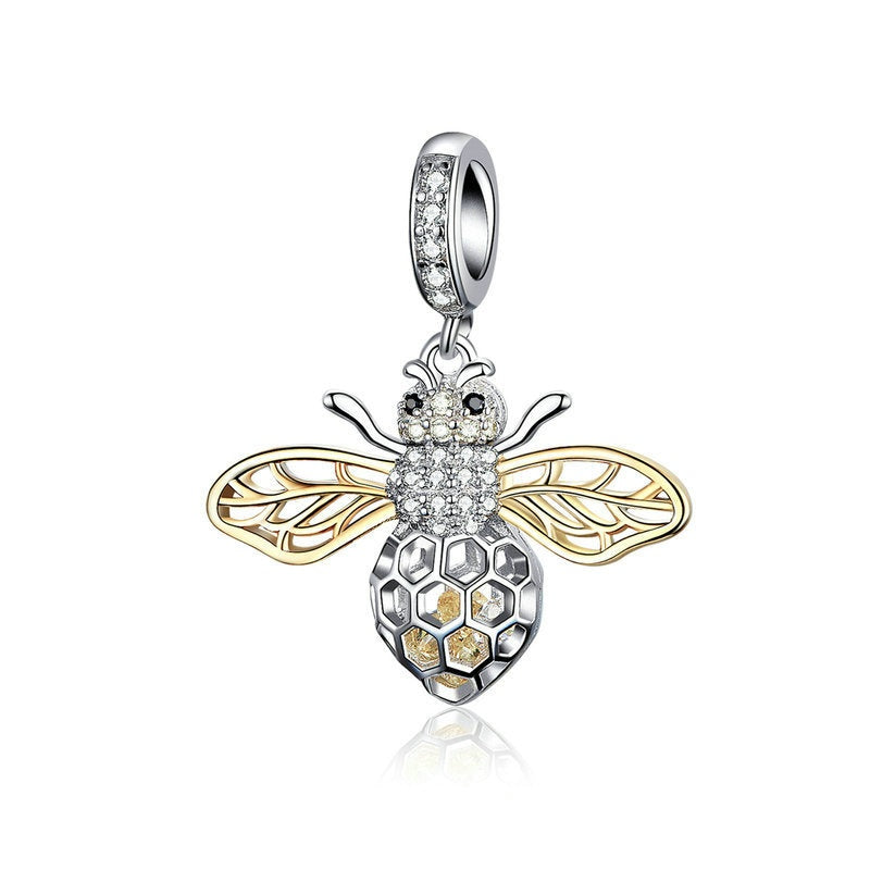 Jzora Fashion Cute Bee Animal Sterling Silver Charm