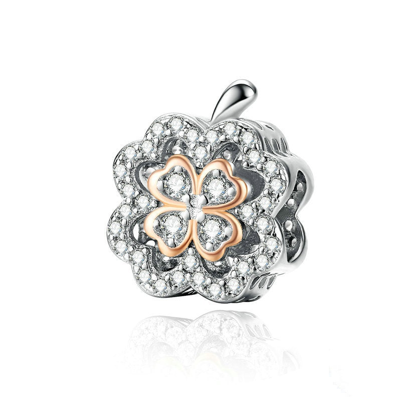 Jzora Fashion Four-Leaf Clover Sterling Silver Charm