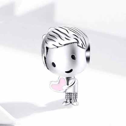 Jzora Fashion Boys and Girls Love Sterling Silver Charm