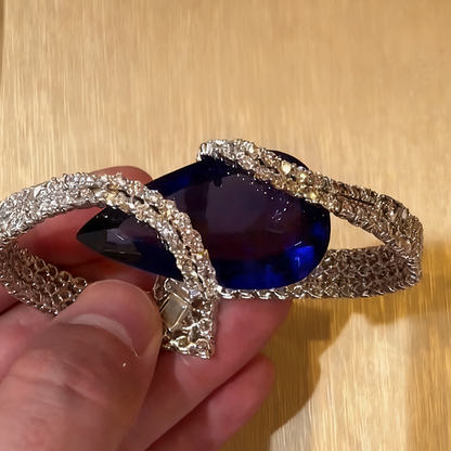 Jzora handmade luxury pear cut tanzanite CZ-encrusted bracelet