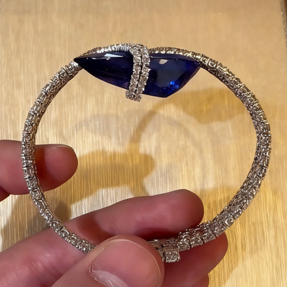 Jzora handmade luxury pear cut tanzanite CZ-encrusted bracelet