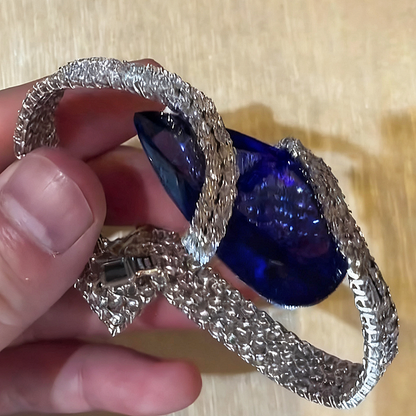 Jzora handmade luxury pear cut tanzanite CZ-encrusted bracelet