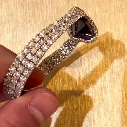 Jzora handmade luxury pear cut tanzanite CZ-encrusted bracelet