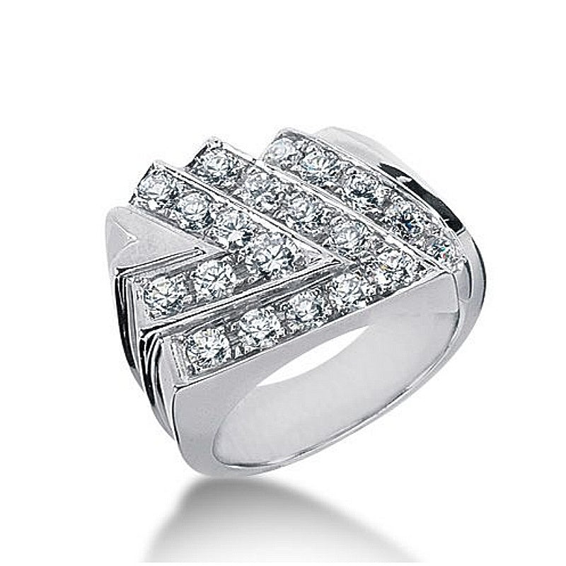 Jzora handmade 1.47ct arrow elite bold geometric pavé men’s statement ring