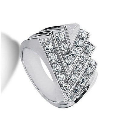 Jzora handmade 1.47ct arrow elite bold geometric pavé men’s statement ring