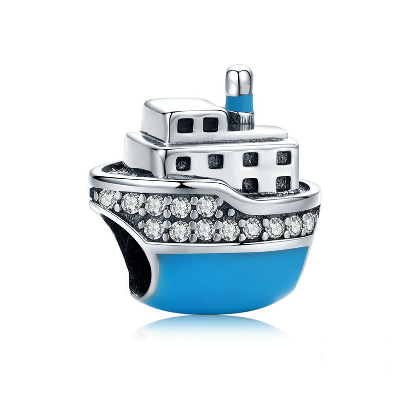 Jzora Blue Ocean Luxury Yacht Sterling Silver Charm