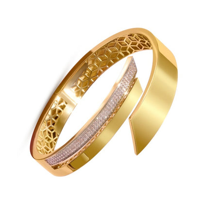 Jzora handmade Luxury golden blade open asymmetric bracelet