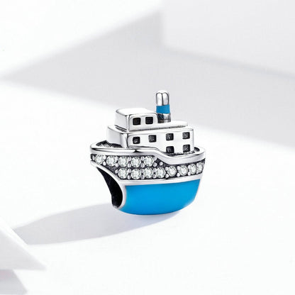 Jzora Blue Ocean Luxury Yacht Sterling Silver Charm