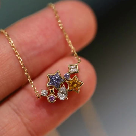 Jzora handmade fantasy star sterling silver necklace
