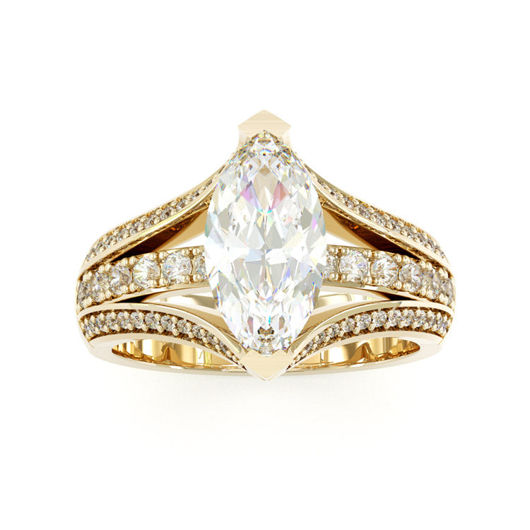 Jzora handmade 3ct marquise cut classic sterling silver engagement ring