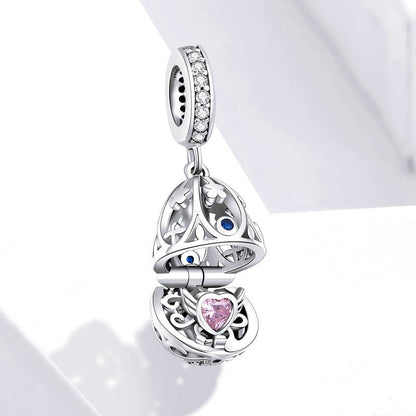 Jzora Stylish Easter Egg Openable Sterling Silver Charm