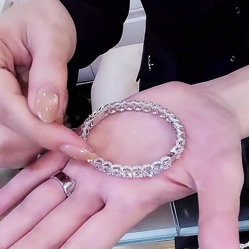 Jzora handmade luxe halo eternal radiance modern tennis bracelet