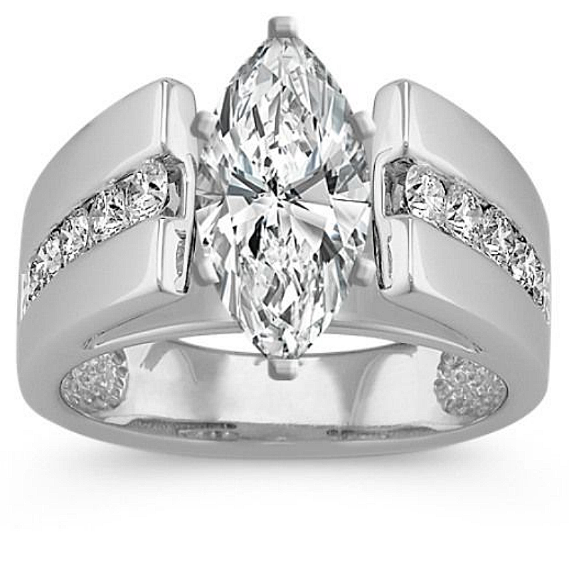 Jzora Handmade 3CT Marquise Cut Cathedral Channel‑Set Luxe Bold Men’s Wedding Ring