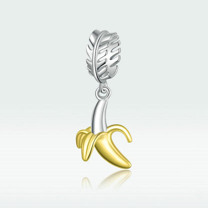 Jzora Trendy Playful Fruit Banana Sterling Silver Charm