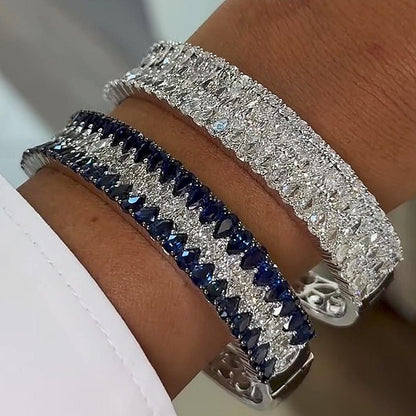Jzora Handmade 2 Styles Pear Cut & Marquise Cut Stackable Women’s Bracelet