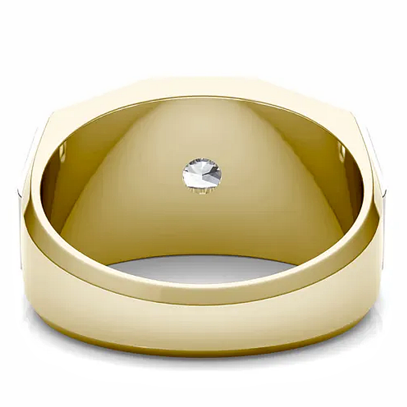 Jzora handmade modern two-tone princess cut structured brilliance men's ring