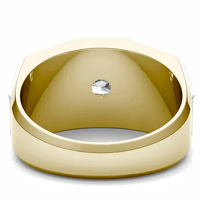 Jzora handmade modern two-tone princess cut structured brilliance men's ring