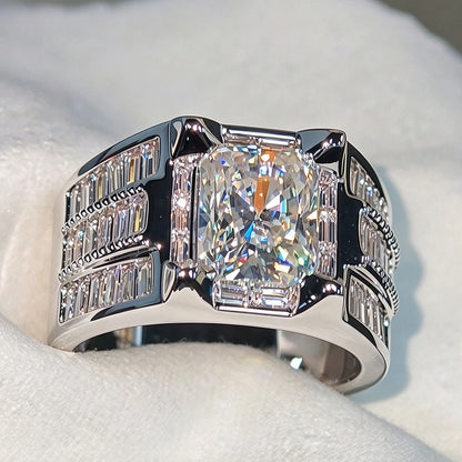 Jzora Handmade Iced Out Moissanite Men's Luxury Statement Ring