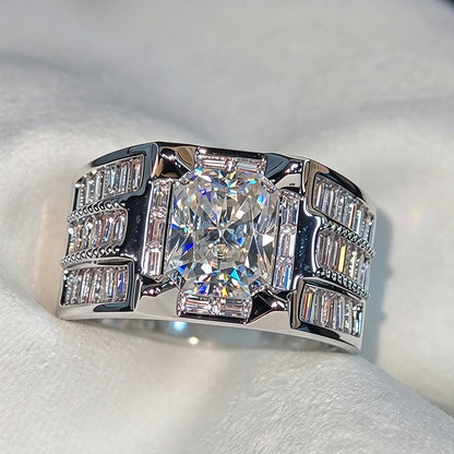 Jzora Handmade Iced Out Moissanite Men's Luxury Statement Ring