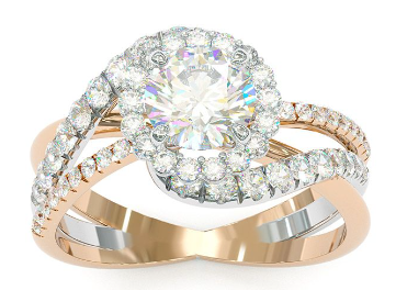 Jzora handmade round cut sterling silver classic engagement ring wedding ring