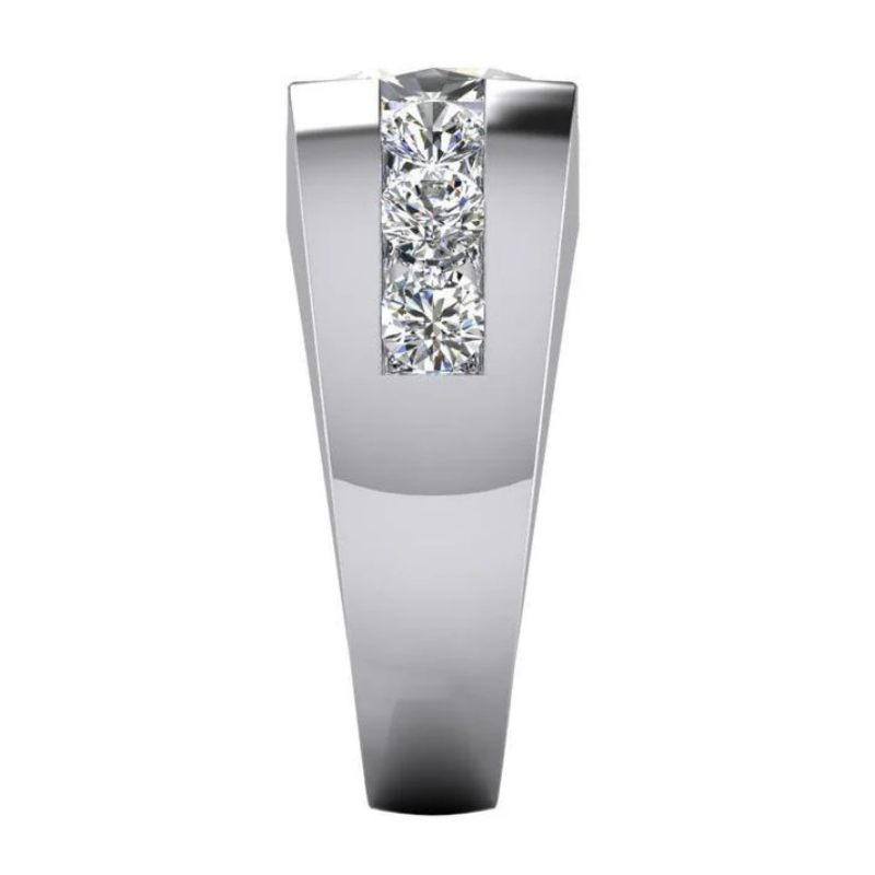 Jzora handmade 5ct cushion cut designer-inspired luxury men's eternity ring