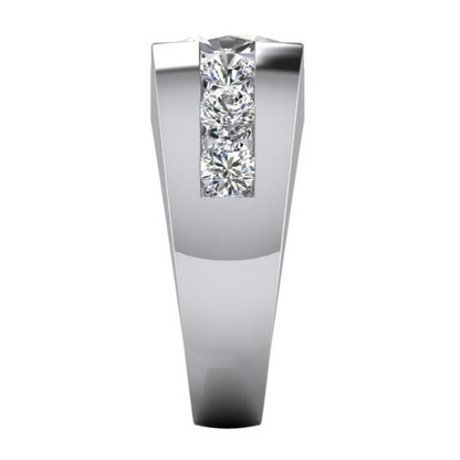 Jzora handmade 5ct cushion cut designer-inspired luxury men's eternity ring