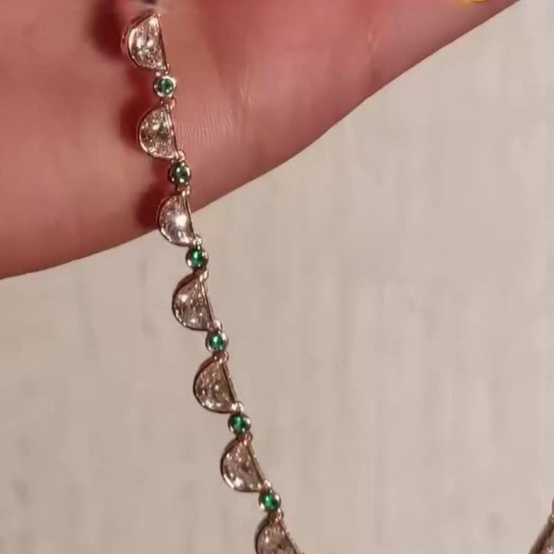 Jzora handmade half-moon cut crescent moon link necklace