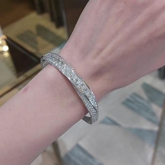 Jzora handmade luxurious premium pavé setting spiral bracelet