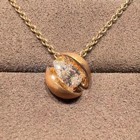 Jzora handmade golden pear cut chic & elegant sterling silver necklace