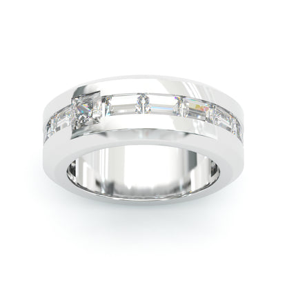 Jzora Handmade Rose‑Gold Asymmetric Princess & Baguette Cut D-Color Moissanite Men’s Ring