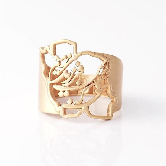 Jzora handmade unique minimalist gold-color sterling silver ring