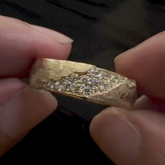 Jzora handmade gold eternity breaker vintage finish men's ring