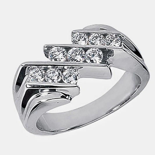 Jzora handmade luxury multi-layer iced CZ geometric men’s ring