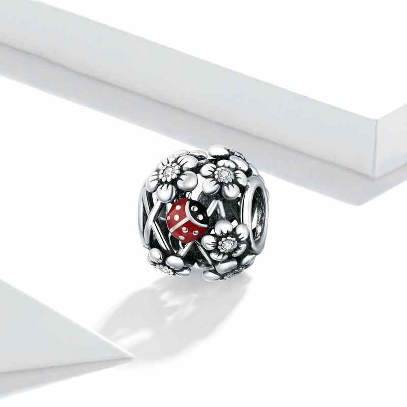 Jzora Fashion Seven Star Ladybug Garden Genie Sterling Silver Charm