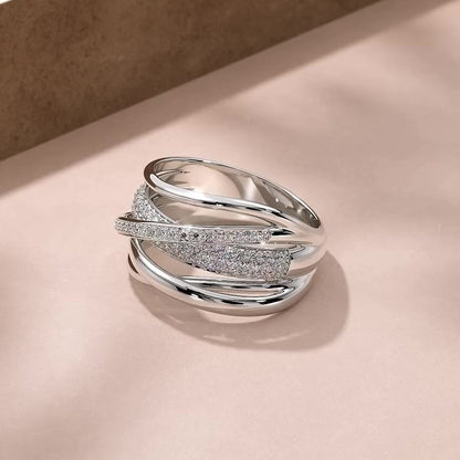 Jzora handmade charming round cut sterling silver ring band