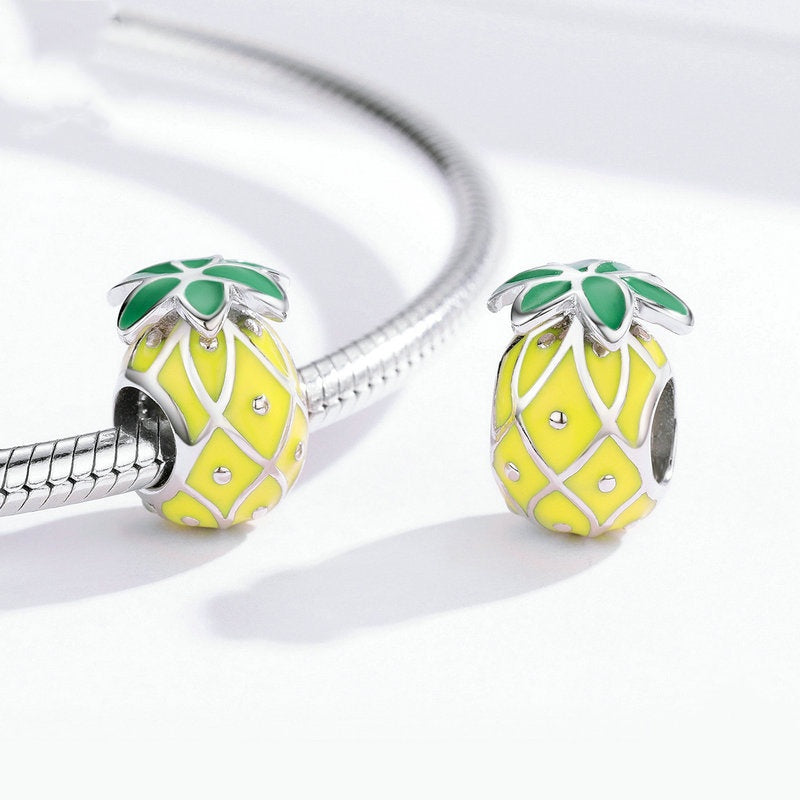 Jzora Cute Fruit Pineapple Sterling Silver Charm