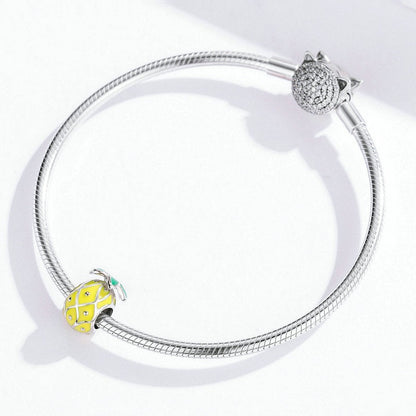 Jzora Cute Fruit Pineapple Sterling Silver Charm