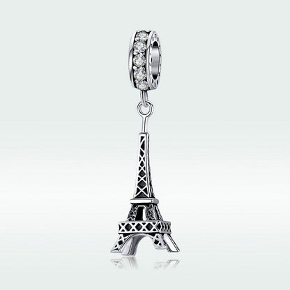 Jzora Vintage Romantic Building Hollow Tower Sterling Silver Charm