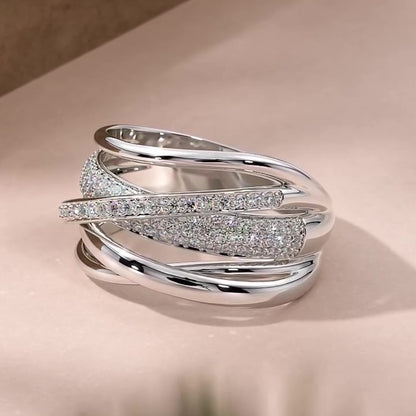 Jzora handmade charming round cut sterling silver ring band