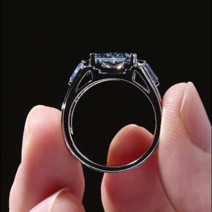 Jzora handmade 2ct cold-tone mech style statement sterling silver men's ring