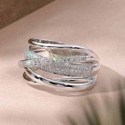 Jzora handmade charming round cut sterling silver ring band