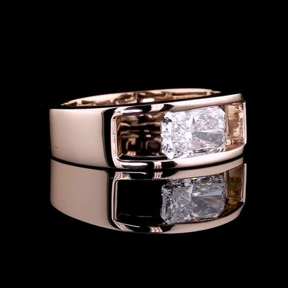 Jzora handmade bold radiant cut moissanite statement sterling silver ring