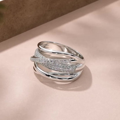 Jzora handmade charming round cut sterling silver ring band