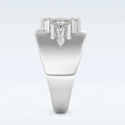 Jzora handmade 0.5ct marquise cut beautiful floral cluster moissanite sterling silver ring