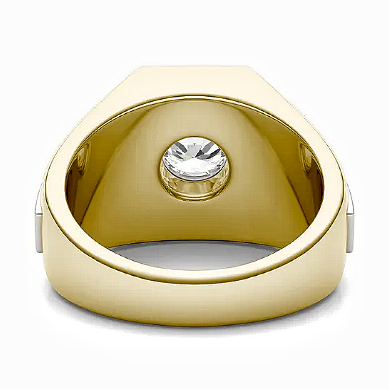 Jzora handmade two-tone octagon halo tasteful men’s ring