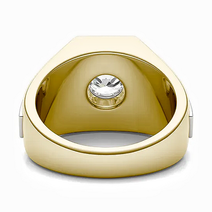 Jzora handmade two-tone octagon halo tasteful men’s ring